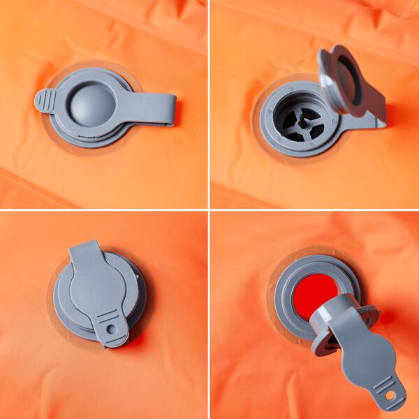 vidaXL Samonafukovací kempingový matrac s vankúšmi, 2 osoby, oranžový