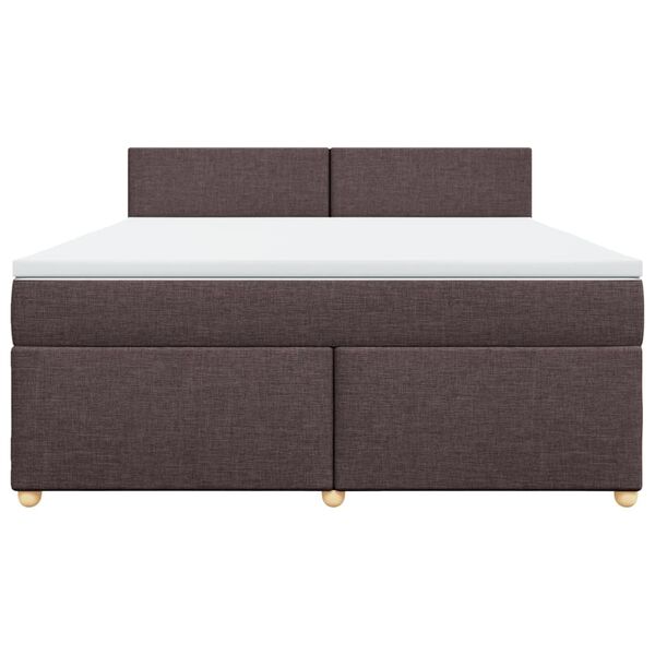 vidaXL Boxspring posteľ s matracom tmavohned&aacute; 180x200 cm l&aacute;tka