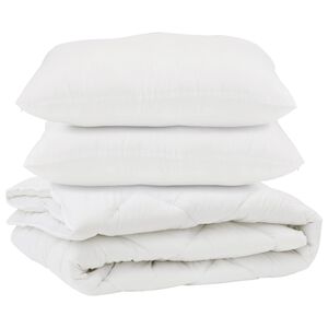 vidaXL Papl&oacute;n s vank&uacute;&scaron;om 3 pcs Biela Mikrovl&aacute;kno