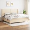 vidaXL Boxspring posteľ s matracom kr&eacute;mov&aacute; 200x200 cm l&aacute;tka