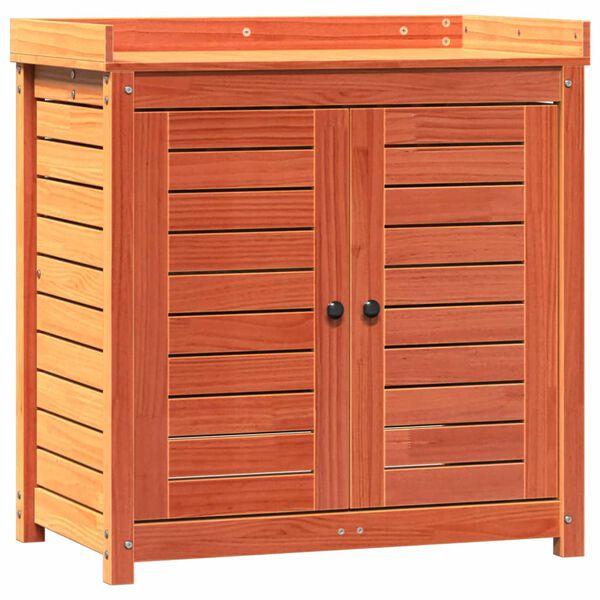 vidaXL Stôl na presádzanie s policami hnedý 82,5x50x86,5 cm borovica