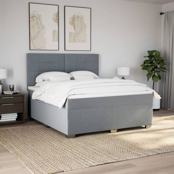 vidaXL Boxspring posteľ s matracom bledosiv&aacute; 180x200 cm l&aacute;tka