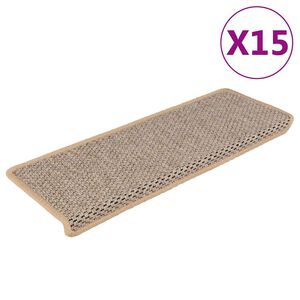 vidaXL Samolepiace n&aacute;&scaron;ľapy na schody sisalov&eacute; 15 ks 65x21x4 cm