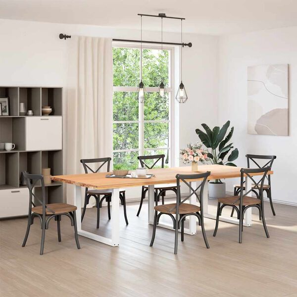 vidaXL Nohy k jed&aacute;lensk&eacute;mu stolu v tvare U, 3 ks, biele, 100 x (72-73) cm, oceľov&eacute;