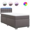 vidaXL Boxspring posteľ s matracom siv&aacute; 100x200 cm umel&aacute; koža