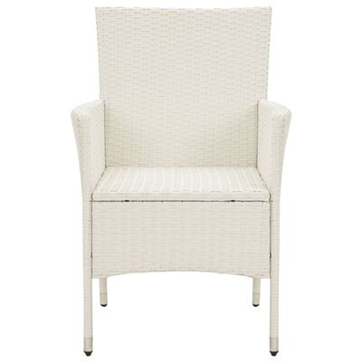 vidaXL Záhradné stoličky s podložkami 4 ks polyratanové biele