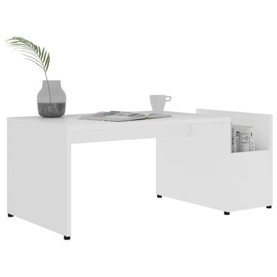 vidaXL Konferenčný stolík biely 90x45x35 cm drevotrieska