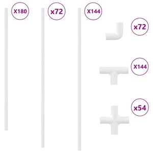 vidaXL PVC r&uacute;rka 29 pcs Biela PP a PE