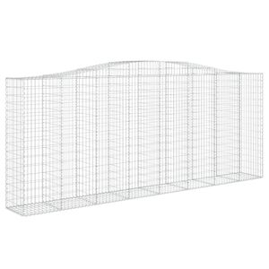 vidaXL Obl&uacute;kov&yacute; gabionov&yacute; k&ocirc;&scaron; 400x50x160/180 cm pozinkovan&eacute; železo