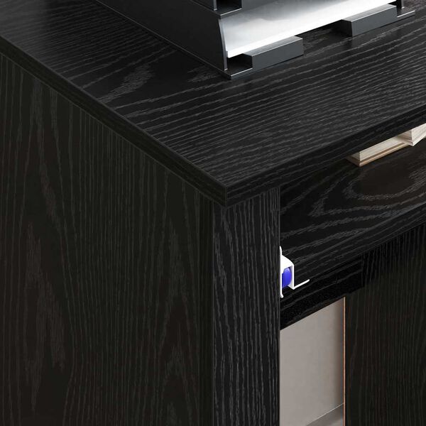 vidaXL Stôl na kolieskach Čierny dub 91 x 50 x 77 cm Kompozitné drevo