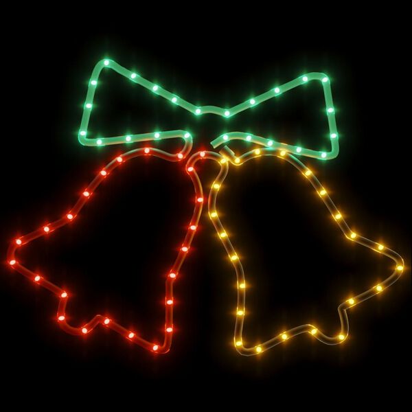 vidaXL Vianočná silueta zvonov, 72 LED diód 50x56 cm