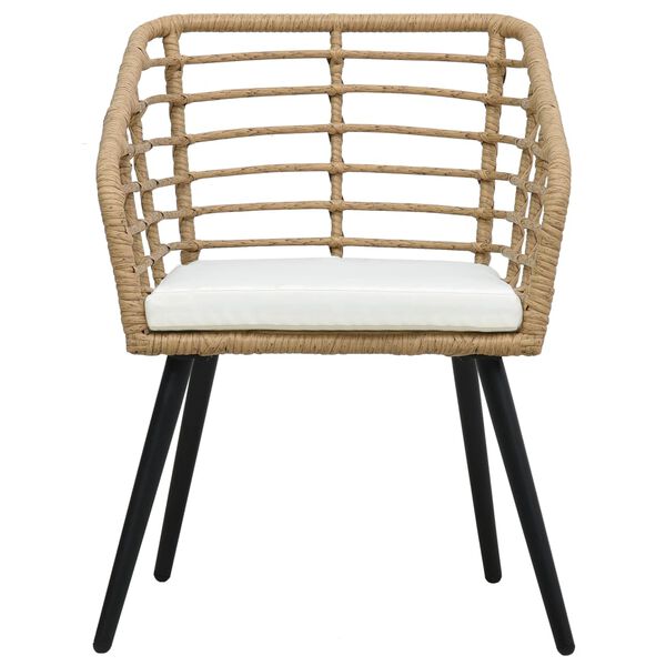 vidaXL Z&aacute;hradn&eacute; stoličky s podložkami 2 ks, polyratan, dubov&aacute; farba