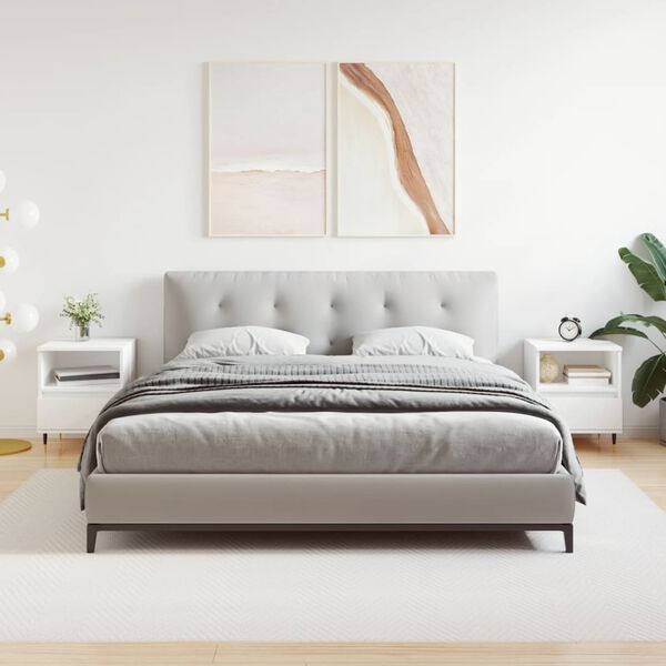 vidaXL Nočné stolíky 2 ks biele 40x35x50 cm kompozitné drevo