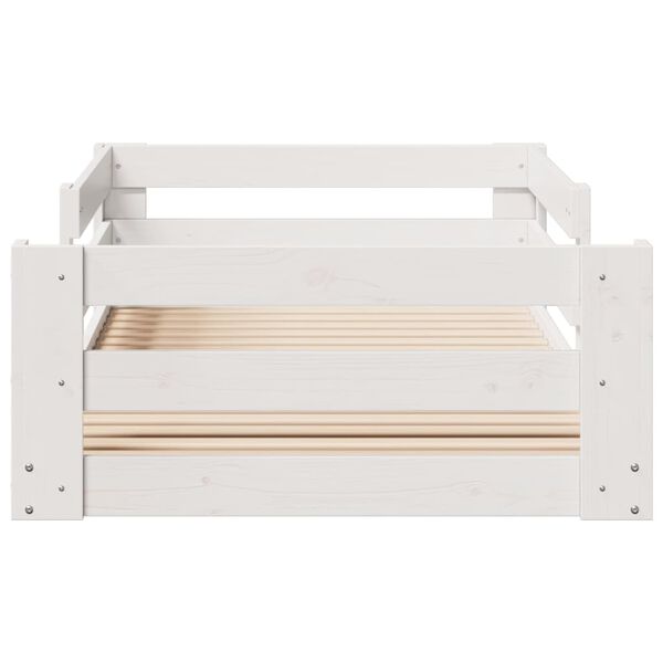 vidaXL Posteľ bez matraca biely 150x200 cm mas&iacute;vna borovica