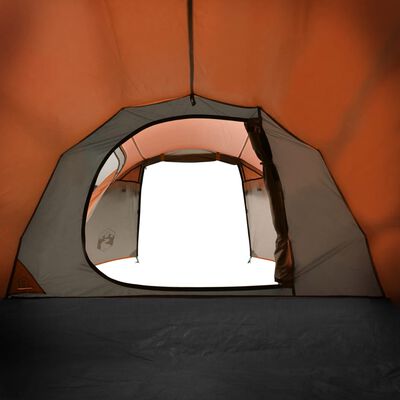 vidaXL Kempingový stan, 2 osoby, sivo oranžový, vodoodolný