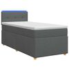 vidaXL Posteľ s boxspringom a matracom a LED Tmavosiv&aacute; 90 x 190 cm