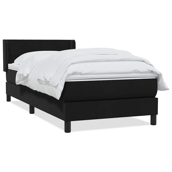 vidaXL Posteľn&yacute; r&aacute;m boxspring s matracom čierny 90x220 cm zamat