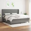 vidaXL Boxspring posteľ s matracom tmavosiv&aacute; 200x200 cm l&aacute;tka