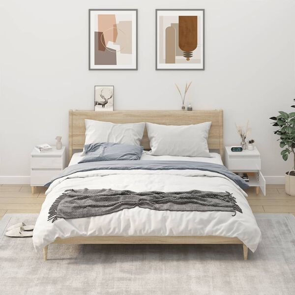 vidaXL Nočn&eacute; stol&iacute;ky 2 ks leskl&eacute; biele 40x35x50 cm