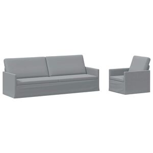 vidaXL Sada pohoviek 2 pcs Svetlosiv&aacute; L&aacute;tka