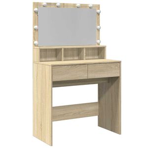 vidaXL Toaletn&yacute; stol&iacute;k s LED dub sonoma 80x41x134,5 cm