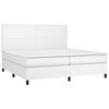 vidaXL Boxspring posteľ s matracom biela 200x200 cm umelá koža
