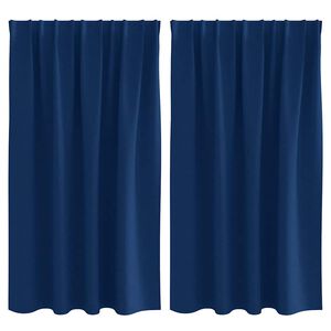 vidaXL Z&aacute;clony na zatemnenie s kr&uacute;žkami 2 pcs Tmavomodr&aacute; 140 x 140 cm