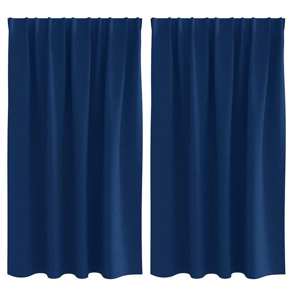 vidaXL Z&aacute;clony na zatemnenie s kr&uacute;žkami 2 pcs Tmavomodr&aacute; 140 x 140 cm