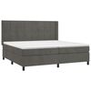 vidaXL Posteľn&yacute; r&aacute;m boxspring s matracom tmavosiv&yacute; 200x200 cm zamat
