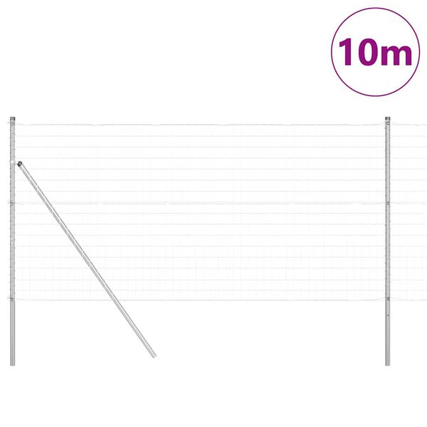 vidaXL Plot s podperou Strieborn&aacute; 1,2 x 10 m Ocel a PVC