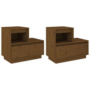 vidaXL Nočn&eacute; stol&iacute;ky 2 ks medovo-hned&eacute; 60x34x51 cm borovicov&eacute; drevo