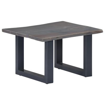 vidaXL Konferenčný stolík, nepravidelné hrany, sivý 60x60x40cm, akácia