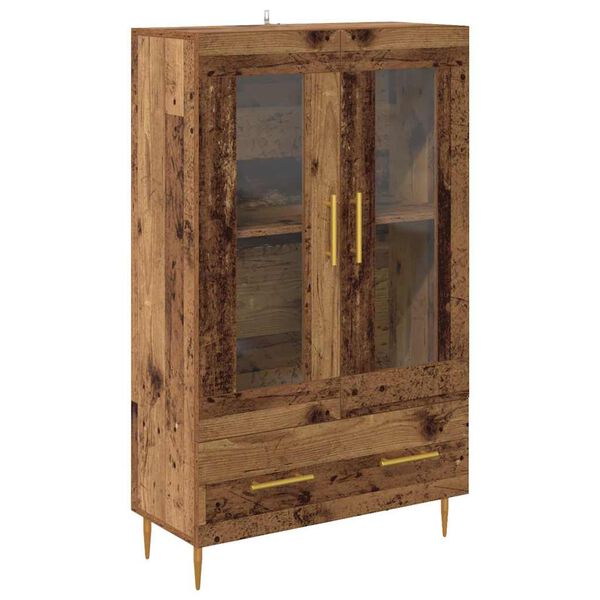 vidaXL Highboard so z&aacute;suvkou Star&eacute; drevo 69,5 x 31 x 115 cm
