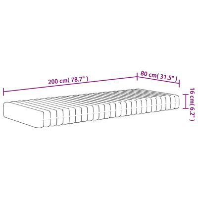 vidaXL Penový matrac stredne mäkký 80x200 cm
