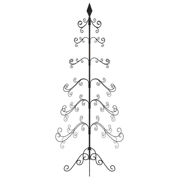 vidaXL Kovový vianočný dekoratívny stromček čierny 180 cm