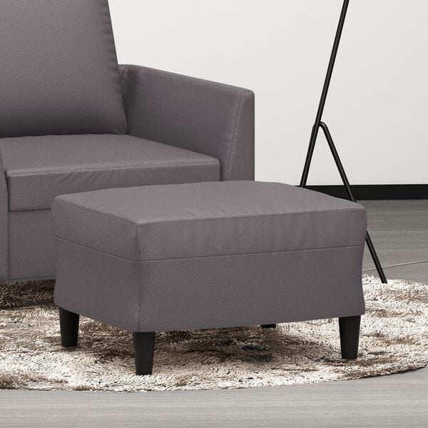 vidaXL Podnožka siv&aacute; 60x50x41 cm umel&aacute; koža