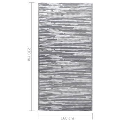 vidaXL Vonkajší koberec sivý 160x230 cm PP