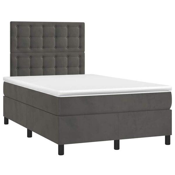 vidaXL Boxspring posteľ s matracom, tmavosiv&aacute; 120x190 cm, zamat