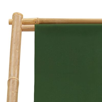 vidaXL Kreslo na terasu bambus a plátno zelené