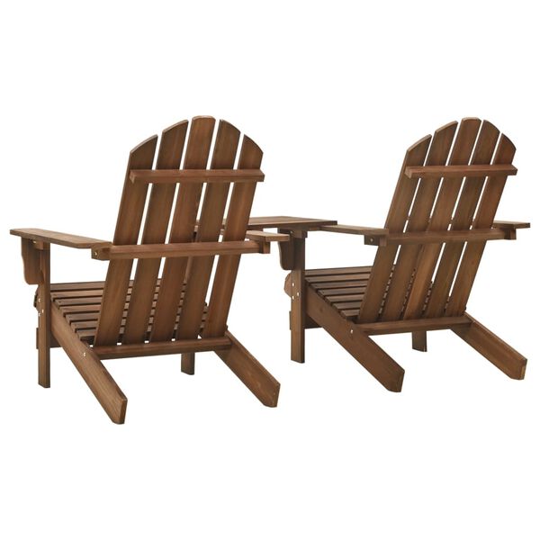 vidaXL Záhradné stoličky Adirondack+stolík, jedľový masív, hnedé