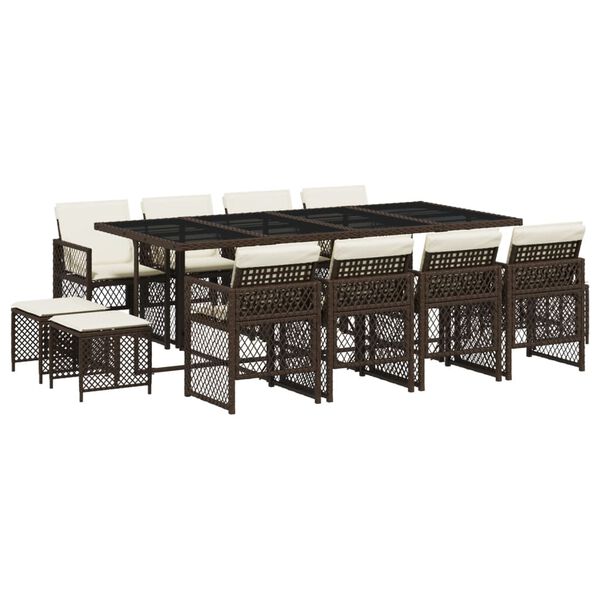 vidaXL 13-dielna z&aacute;hradn&aacute; jed&aacute;lensk&aacute; s&uacute;prava vank&uacute;&scaron;e hned&aacute; polyratan