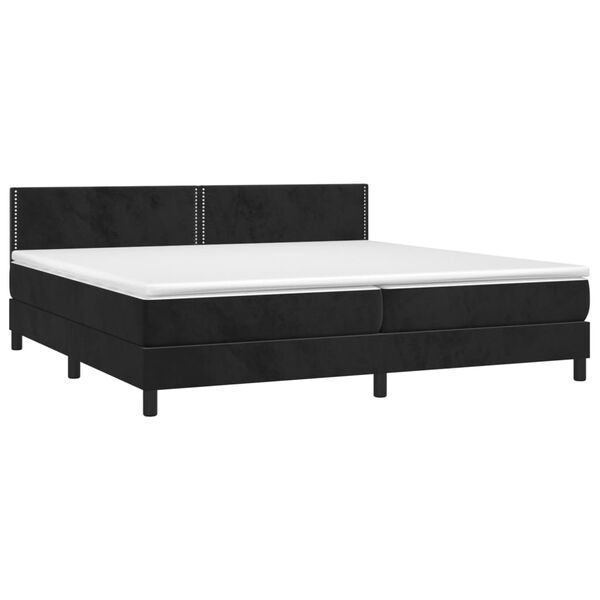 vidaXL Posteľn&yacute; r&aacute;m boxspring s matracom čierny 200x200 cm zamat