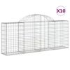 vidaXL Obl&uacute;kov&eacute; gabionov&eacute; ko&scaron;e 10ks 200x30x80/100cm pozinkovan&eacute; železo