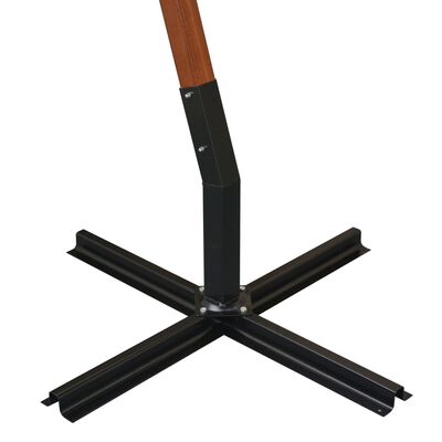 vidaXL Závesný slnečník s tyčou čierny 3x3 m masívna jedľa