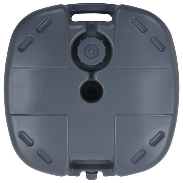 vidaXL Prenosný podstavec na slnečník sivý plnený pieskom / vodou