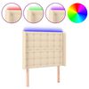 vidaXL Čelo postele s LED kr&eacute;mov&eacute; 103x16x118/128 cm l&aacute;tka