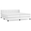 vidaXL Boxspring posteľ s matracom biela 200x200 cm umel&aacute; koža