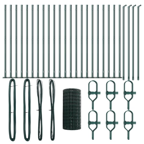 vidaXL Plot s podperou Zelen&aacute; 0,4 x 50 m Ocel a PVC