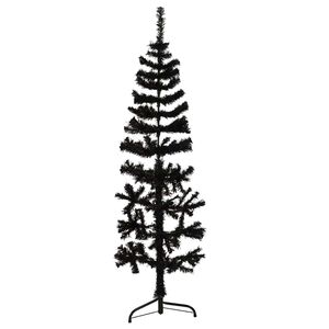 vidaXL Umel&yacute; vianočn&yacute; polovičn&yacute; stromček s podstavcom čierny 120 cm