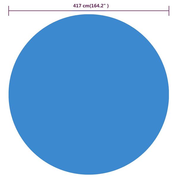 vidaXL Bazénová plachta, modrá 417 cm, PE